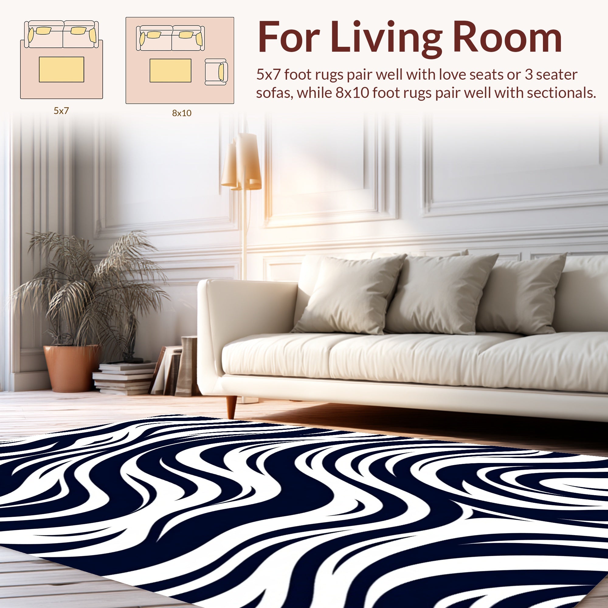Bold Abstract Zebra Stripe Pattern Rug