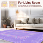 Pastel Floral Border Design Rug