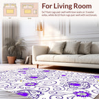 Whimsical Floral Swirl Purple Heart Design Rug