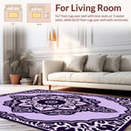 Intricate Floral Mandala Purple Patterned Rug
