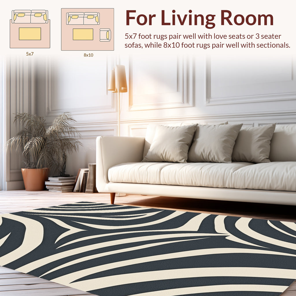 Bold Dynamic Zebra Stripe Rug