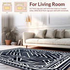 Modern White Geometric Art Deco Design Rug
