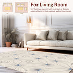 Modern Floral And Square Pattern Rug