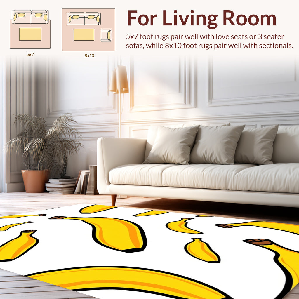 Pop Art Yellow Banana Pattern Rug