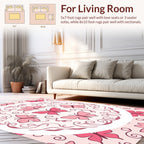 Pink Butterfly Floral Mandala Design Rug