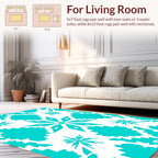 Teal Snowflake Geometric Pattern Rug