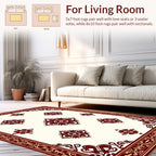 Ornate Red Gold Floral Pattern Rug