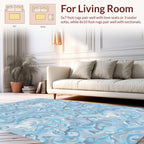 Artistic Blue Swirls Pattern Rug
