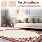 Classic Floral Border Pattern Rug