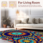 Bold Kaleidoscope Floral Pattern Rug
