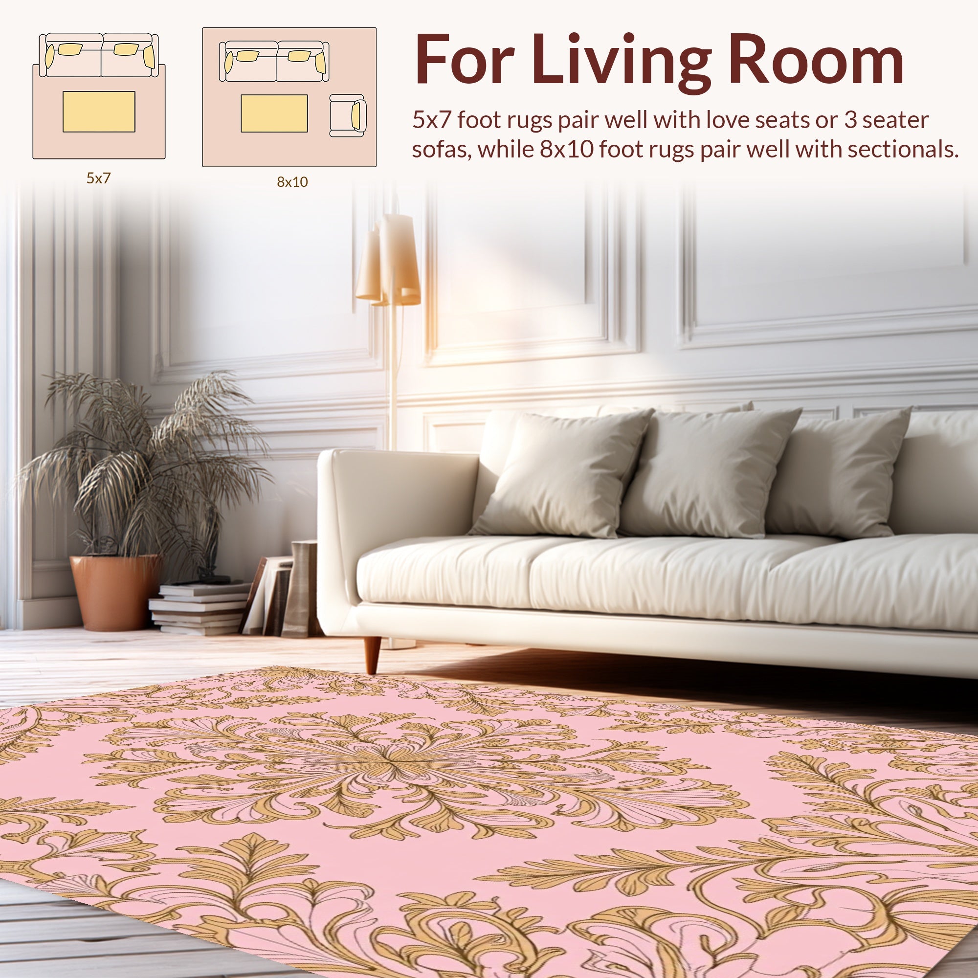 Antique Floral Scrollwork Design Rug