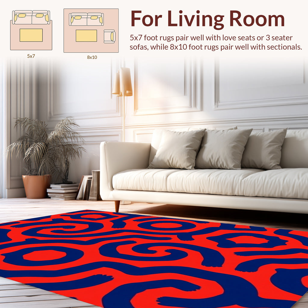 Bold Abstract Swirl Shape Pattern Rug