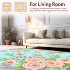 Classic Pink Floral Swirl Pattern Rug