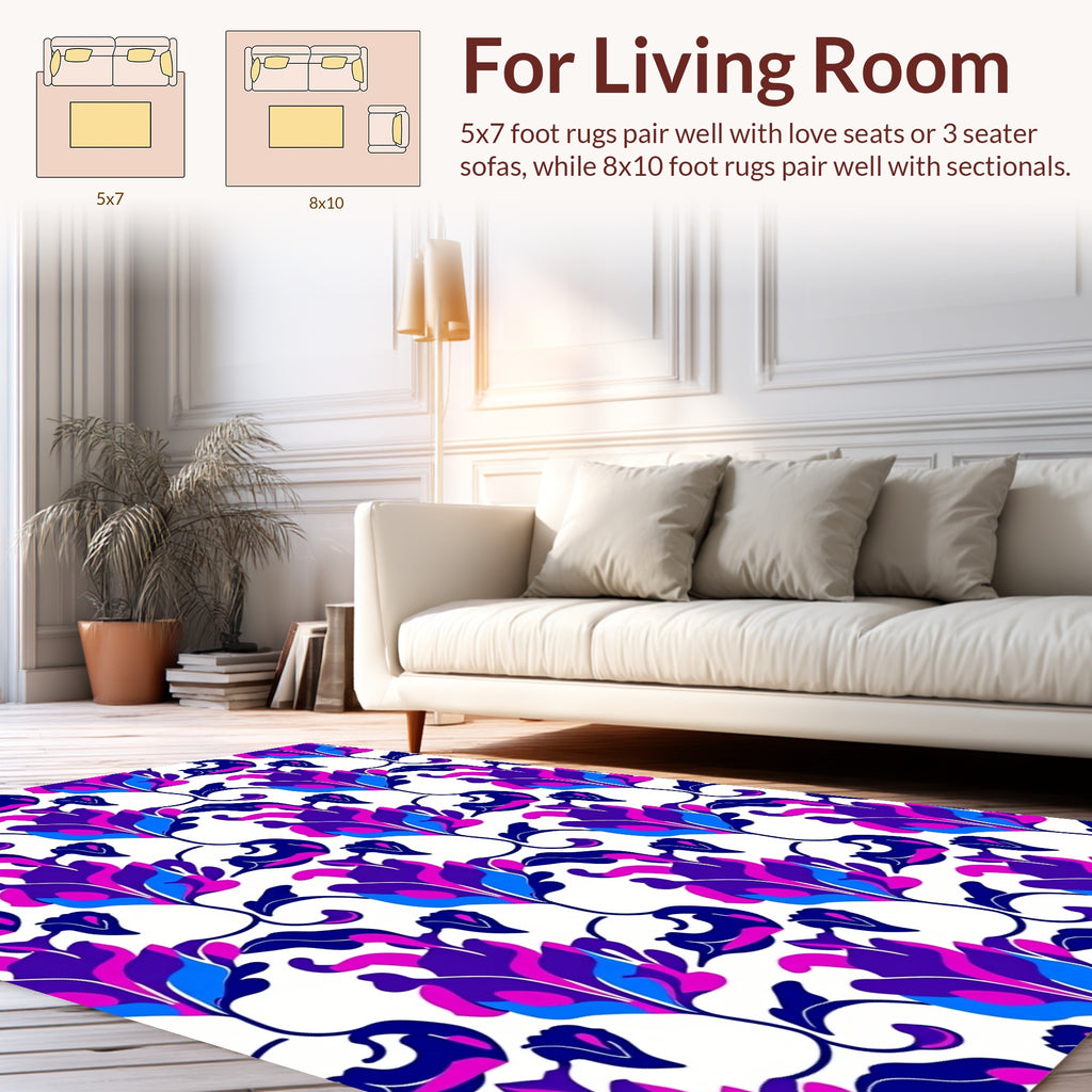 Abstract Floral Vine Pattern Rug