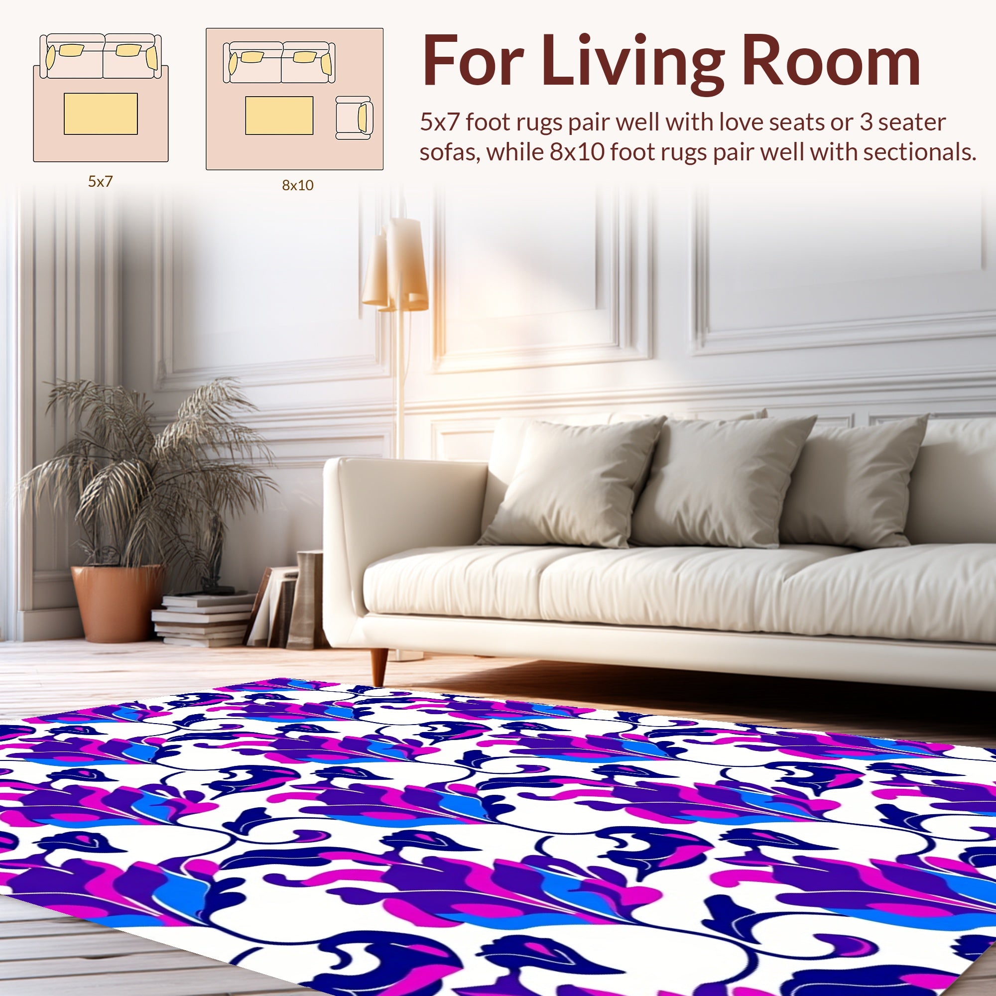 Abstract Floral Vine Pattern Rug