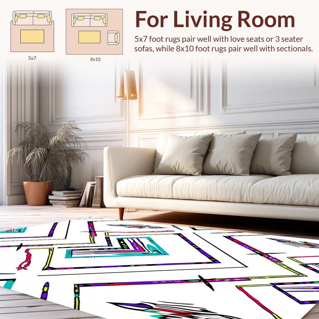 Bold Geometric Ethnic Abstract Design Rug