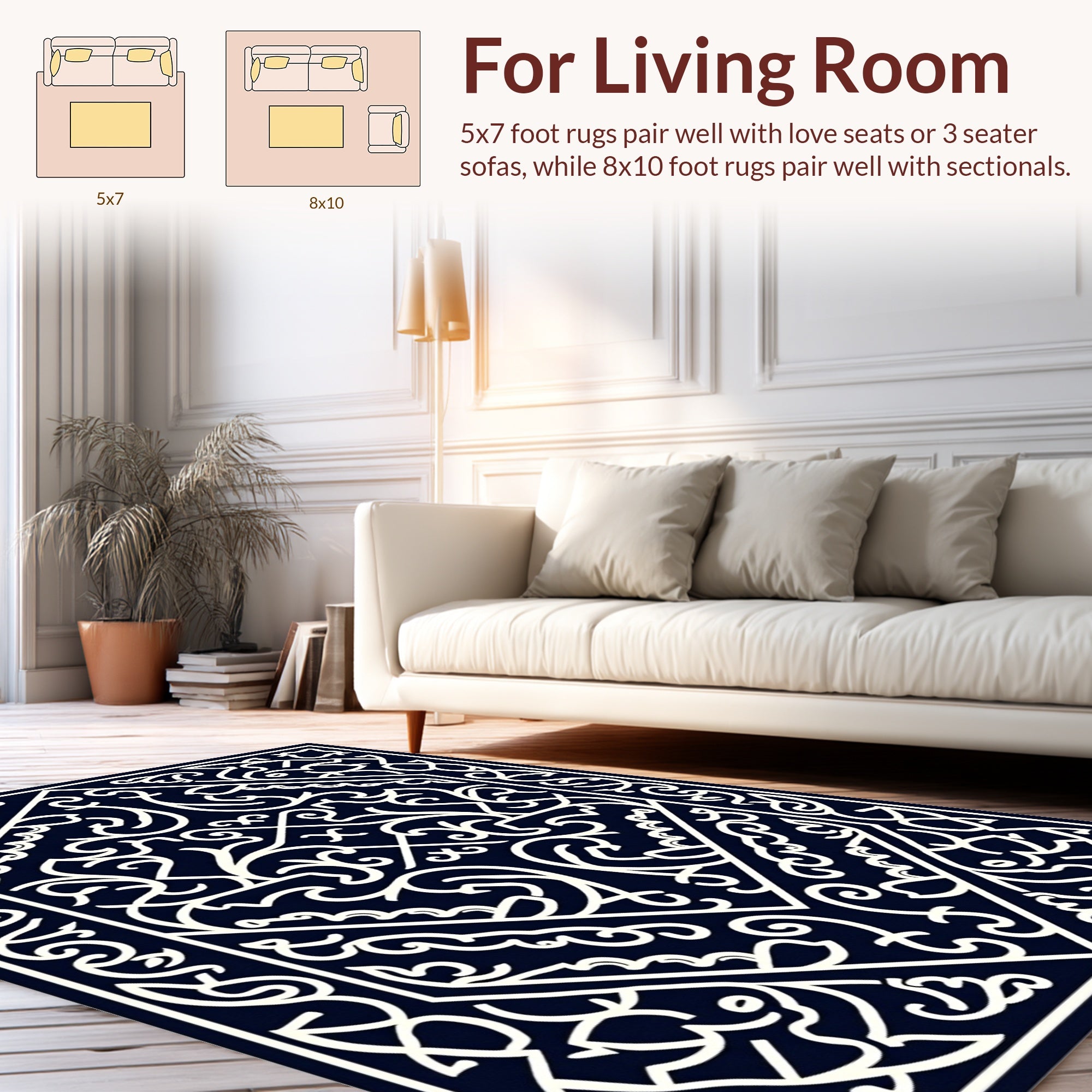 Intricate Floral Geometric Pattern Rug