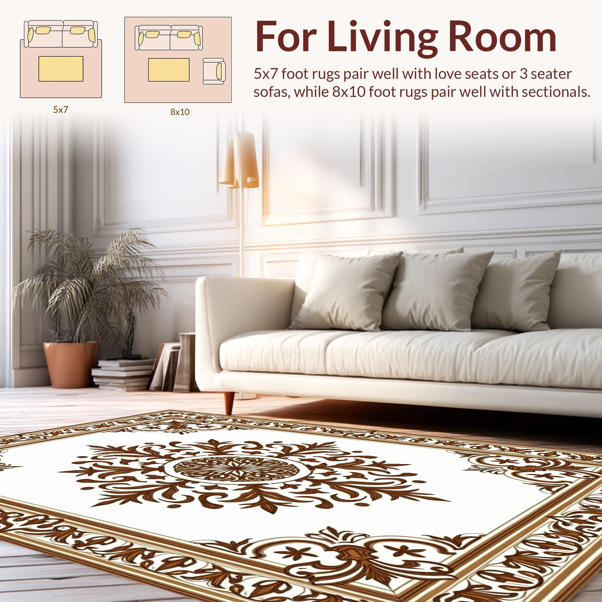 Ornate Floral Lattice Classic Design Rug