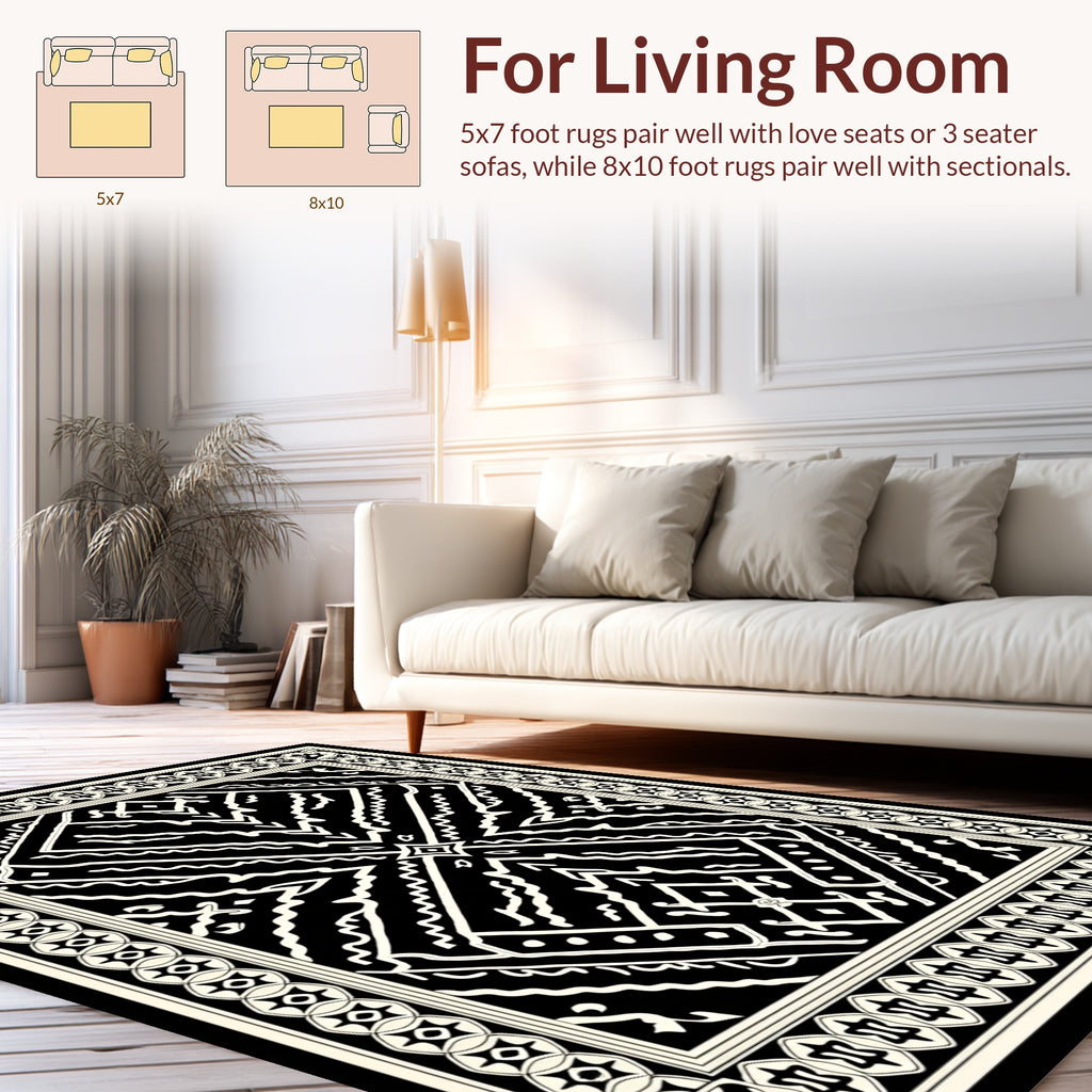 Bold Geometric Abstract Graphic Pattern Rug