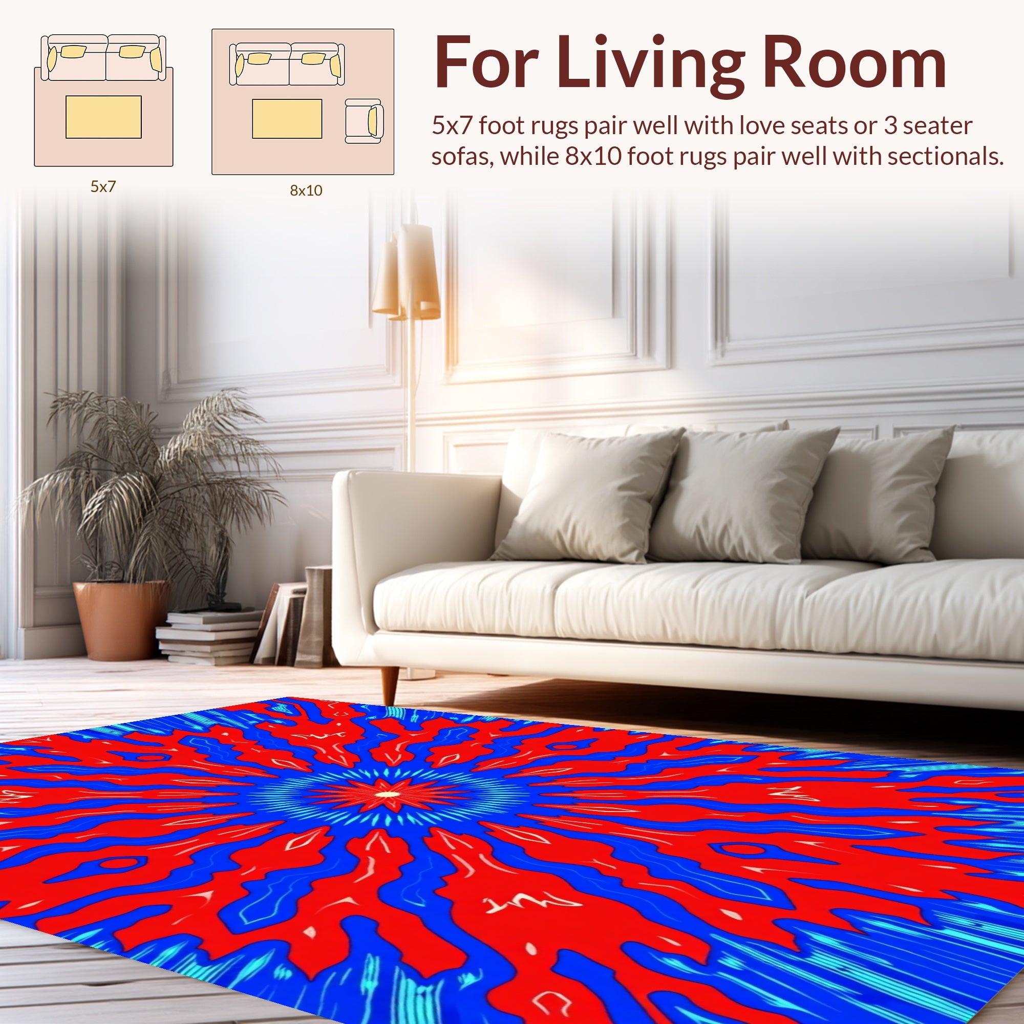 Abstract Radial Burst Pattern Rug