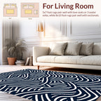 Abstract Wavy Line Pattern Rug