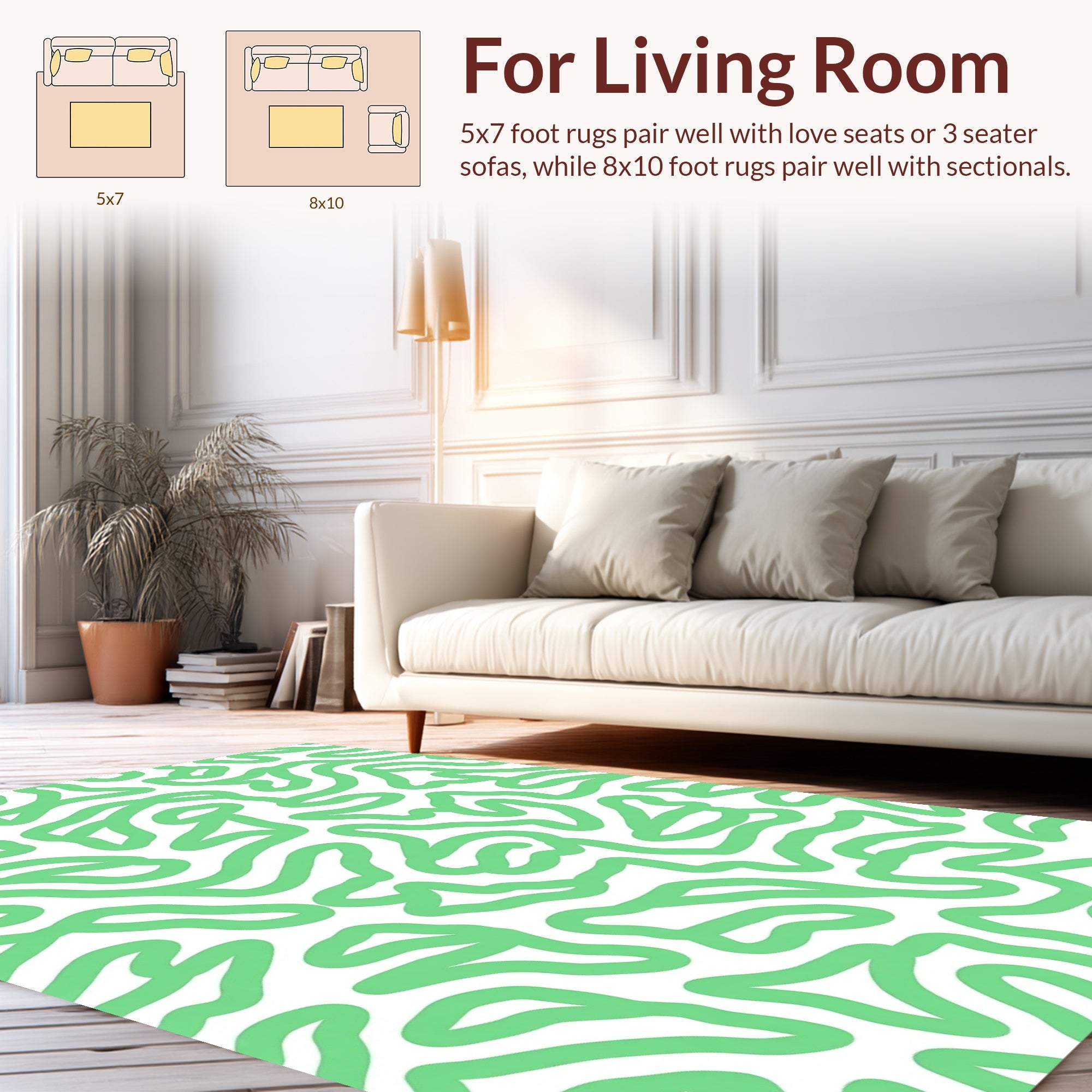 Abstract Organic Swirl Pattern Rug