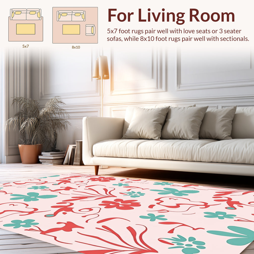 Playful Blossom Abstract Pattern Rug