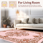 Ornate Flourish Scrollwork Floral Pattern Rug