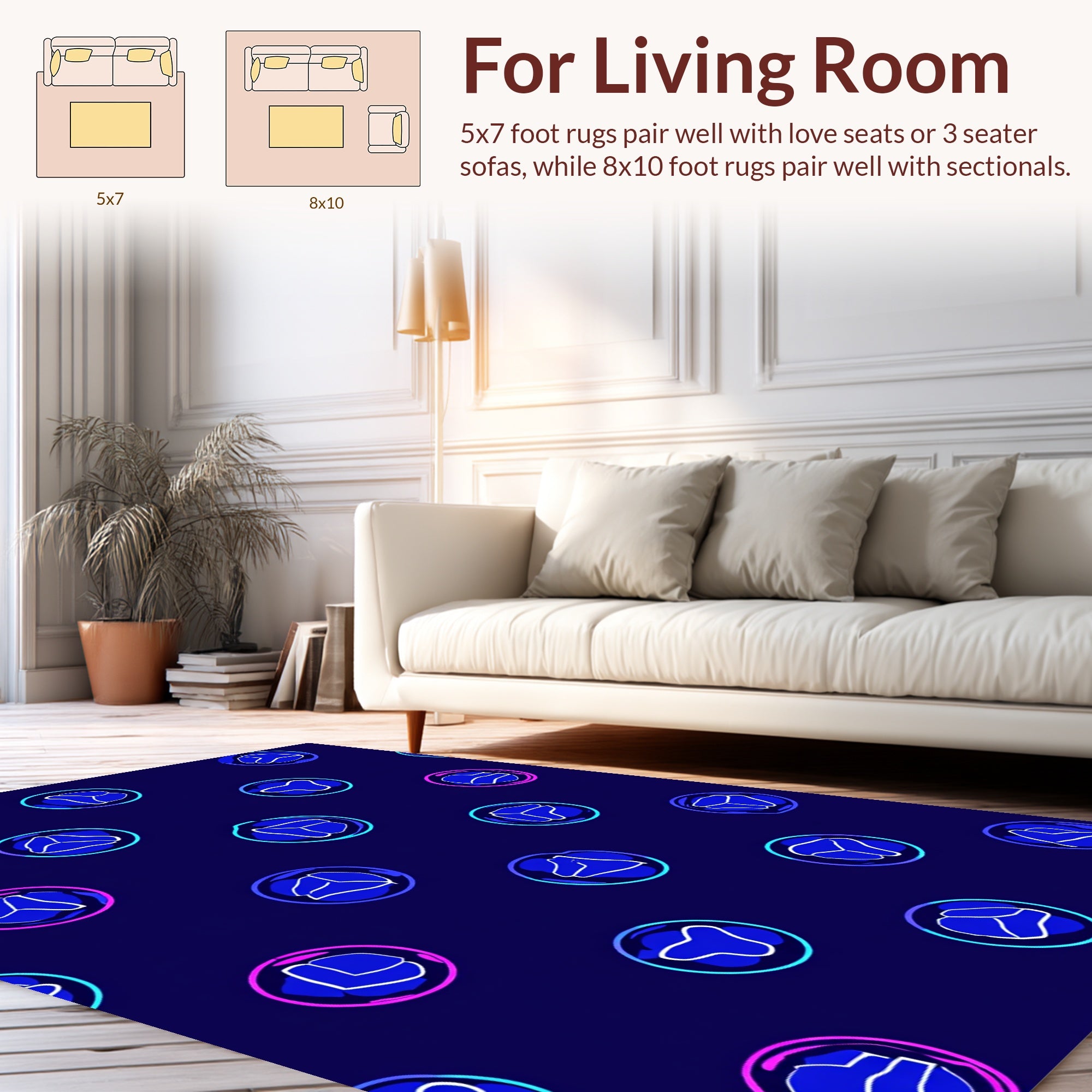 Abstract Geometric Circles Pattern Rug