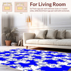 Abstract Blue White Swirl Pattern Rug