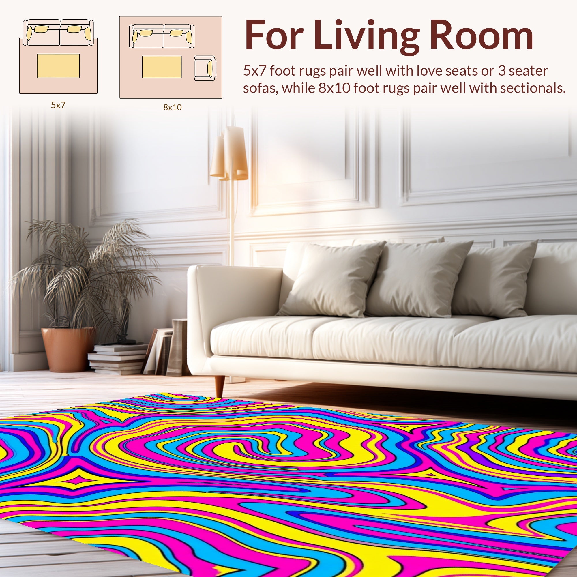 Vivid Swirl Abstract Pattern Rug