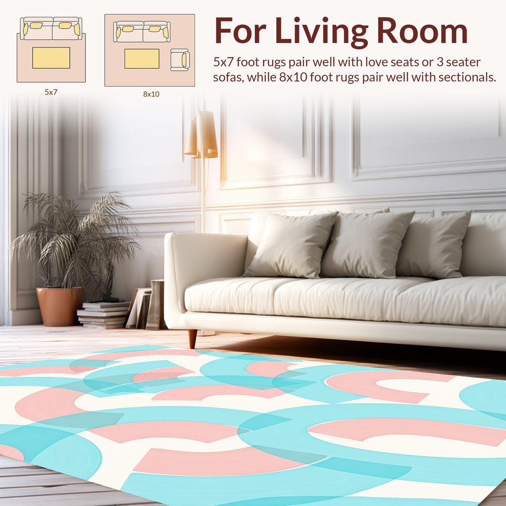 Pastel Arch Abstract Surface Rug