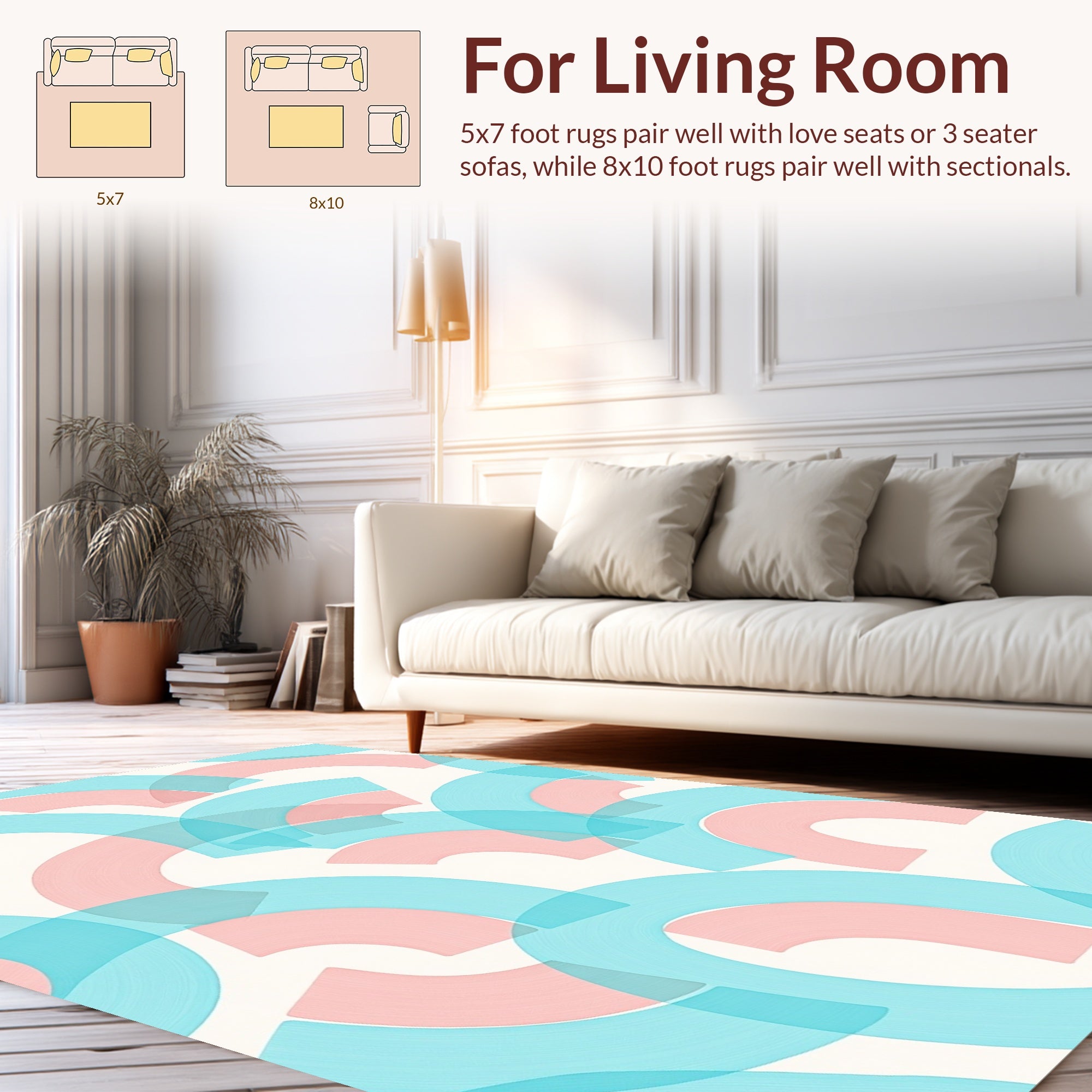 Pastel Arch Abstract Surface Rug