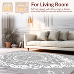 White Floral Mandala Pattern Rug