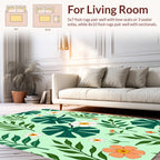 Tropical Leaf Flower Print Design Rug
