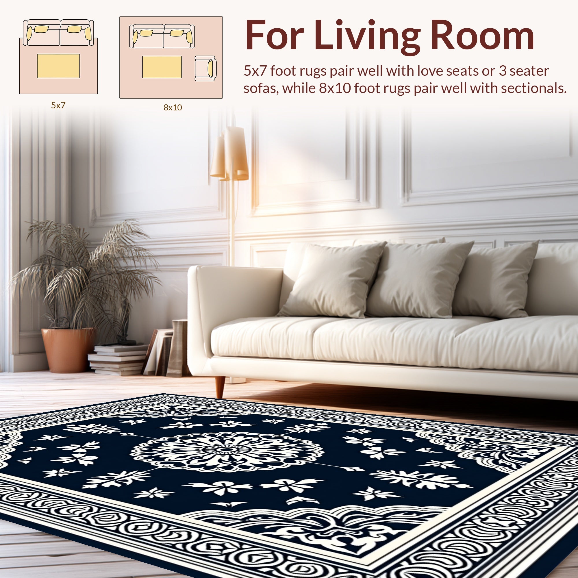 Classic Floral Medallion Pattern Rug