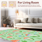Whimsical Mushroom Pattern Playful Design Rug