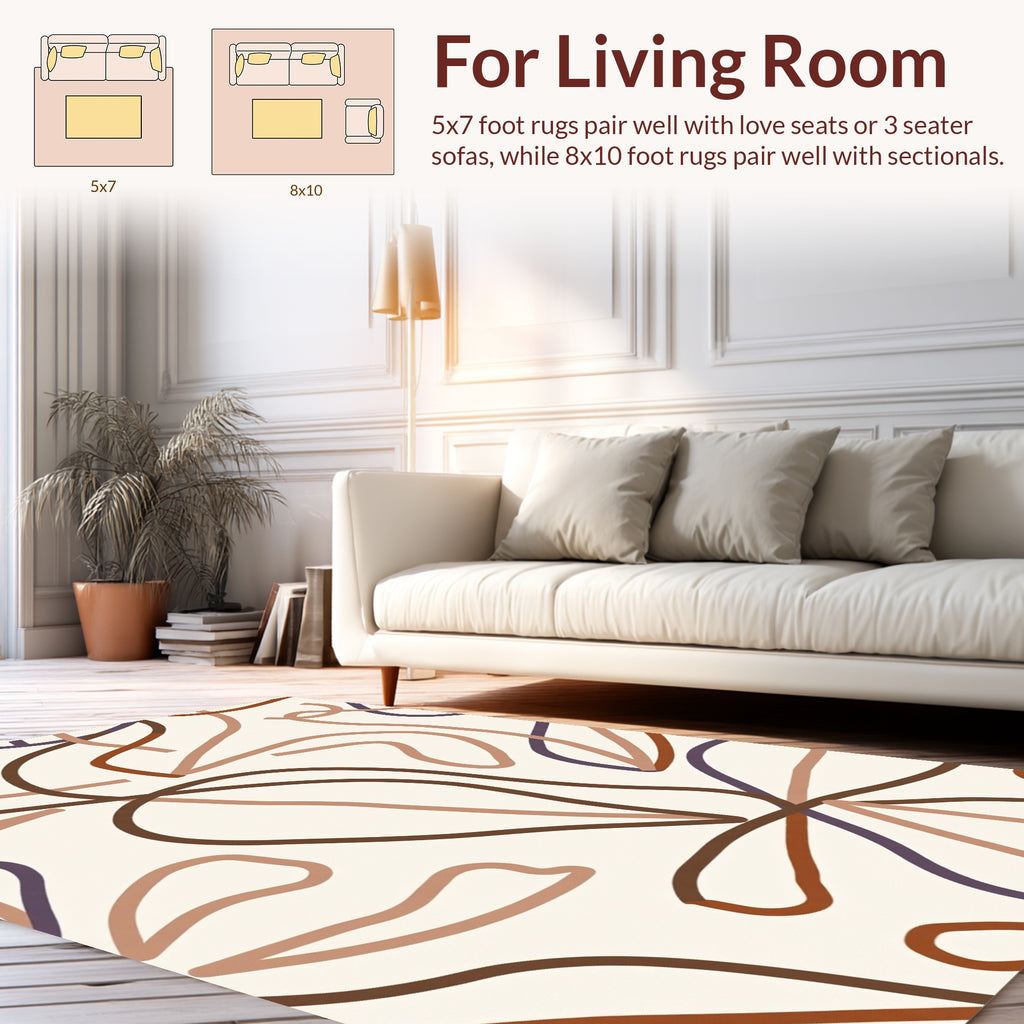 Abstract Organic Line Art Rug