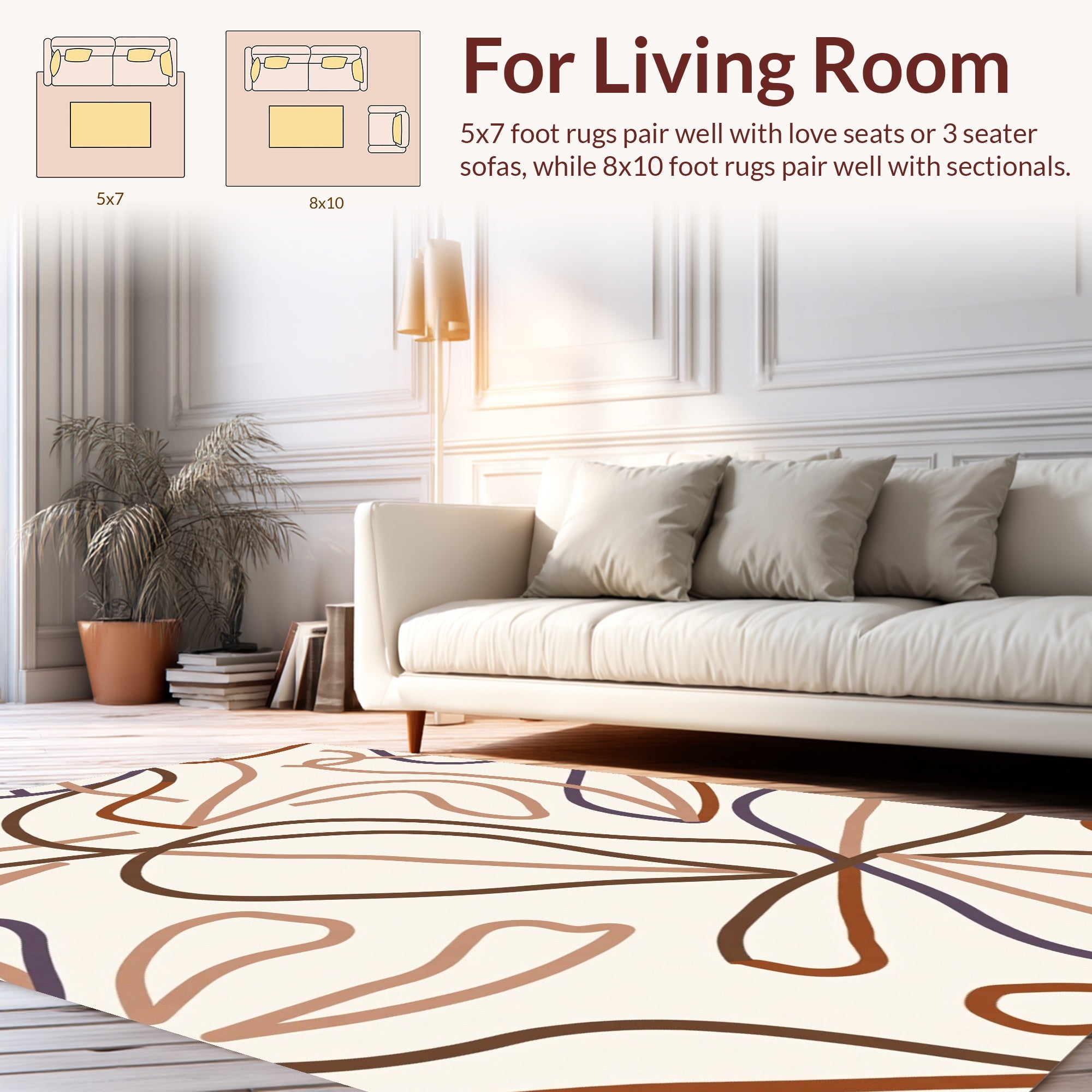 Abstract Organic Line Art Rug