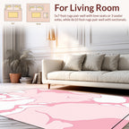 Soft Pink Abstract Swirl Pattern Rug