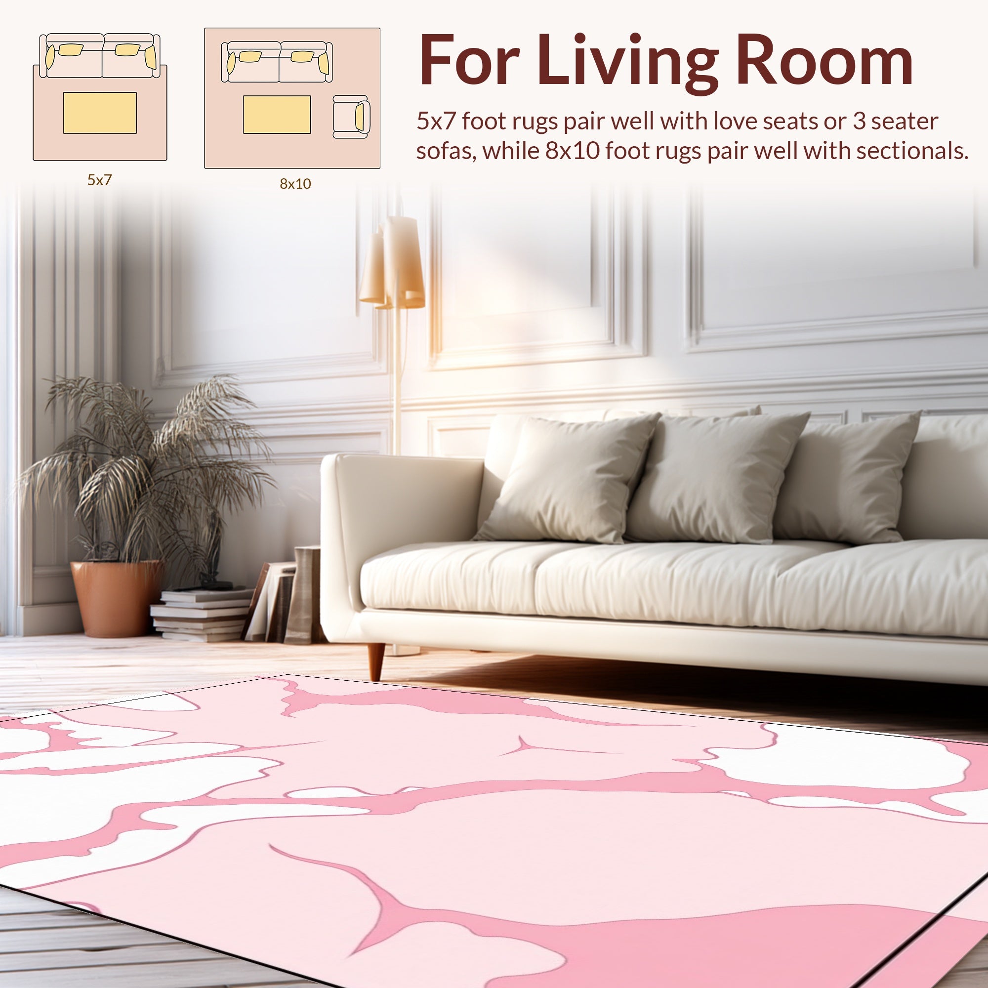 Soft Pink Abstract Swirl Pattern Rug