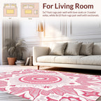 Pink Mandala Patterned Abstract Rug
