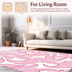 Pink Organic Swirl Pattern Rug