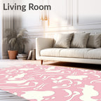 Pastel Pink Fluid Swirl Collage Rug