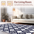 Bold Indigo Diamond Medallion Pattern Rug