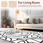Groovy Abstract Face Line Art Rug
