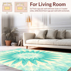 Aqua Petal Mandala Pattern Rug
