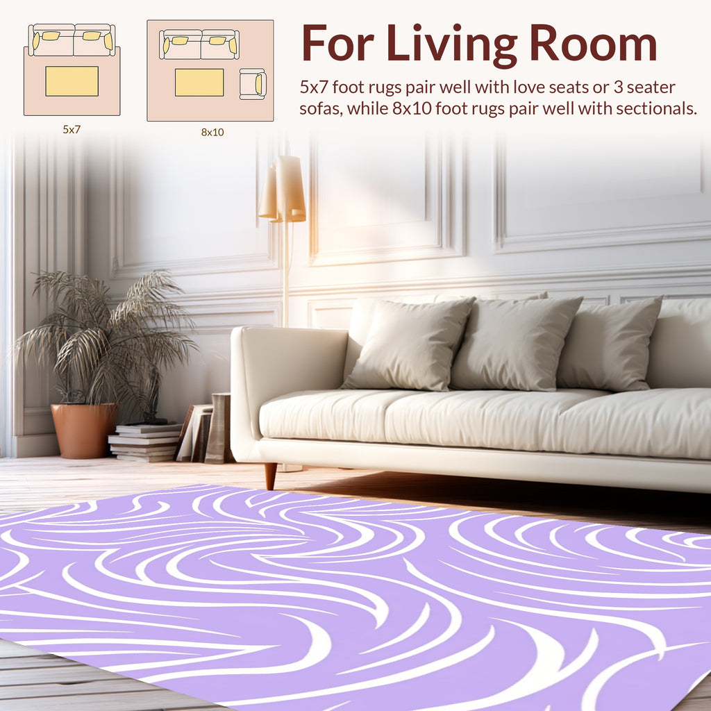 Abstract Swirls Lavender Pattern Rug