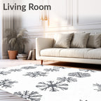 Elegant Snowflake Pattern Rug