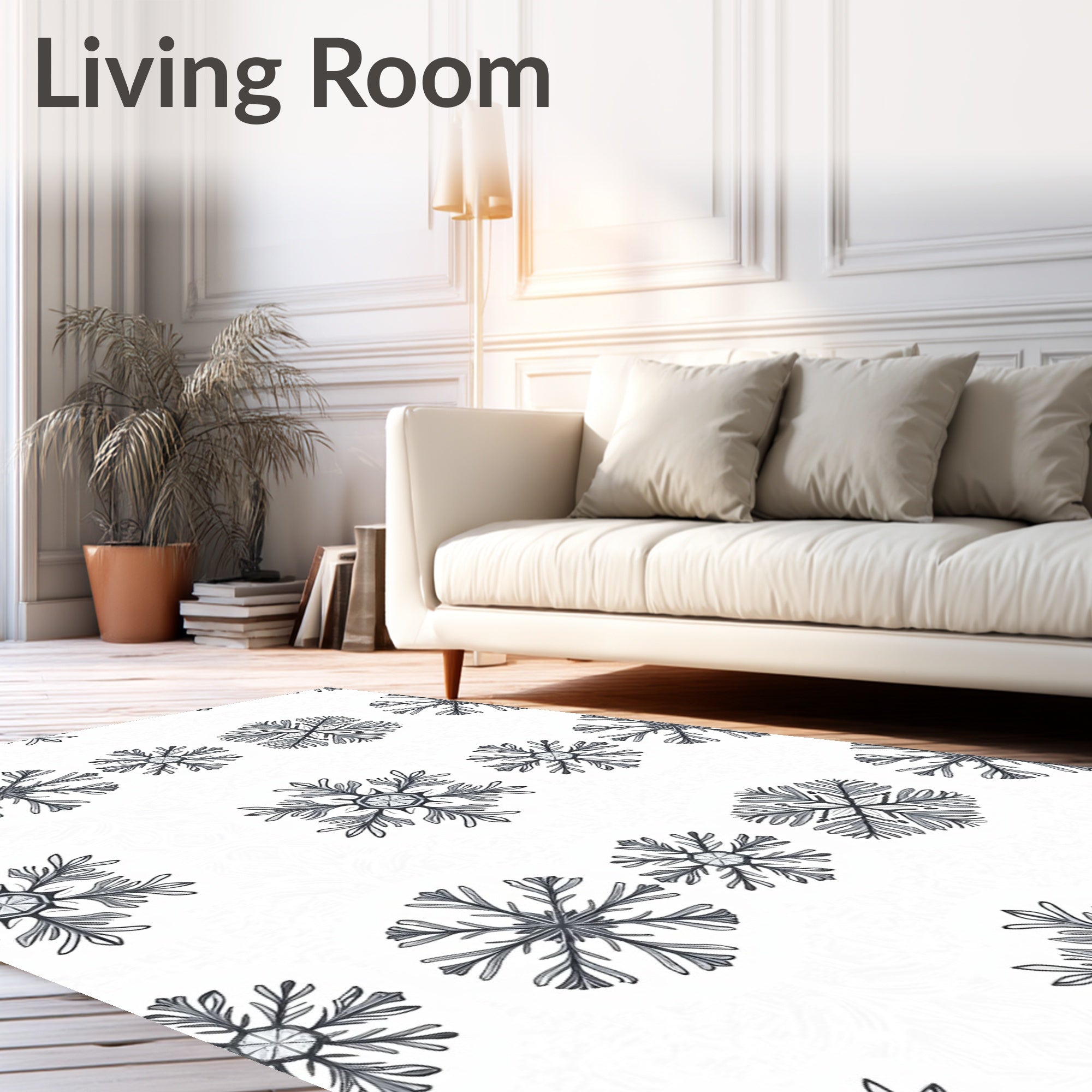 Elegant Snowflake Pattern Rug